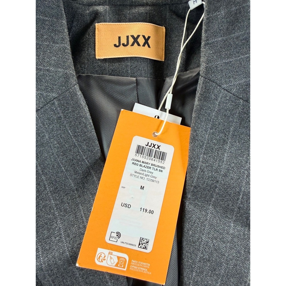 NWT JJXX women's Mary Brushed Reg Blazer TLR SN Dark Grey Pinstripe - Picture 4 of 11